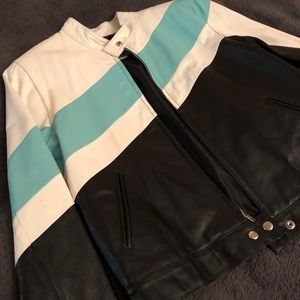 Wilson’s Leather striped leather jacket